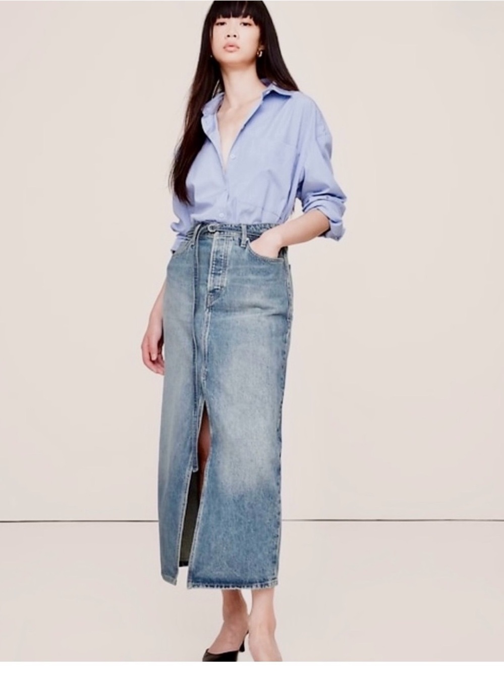 Banana Republic Midi Denim Skirt